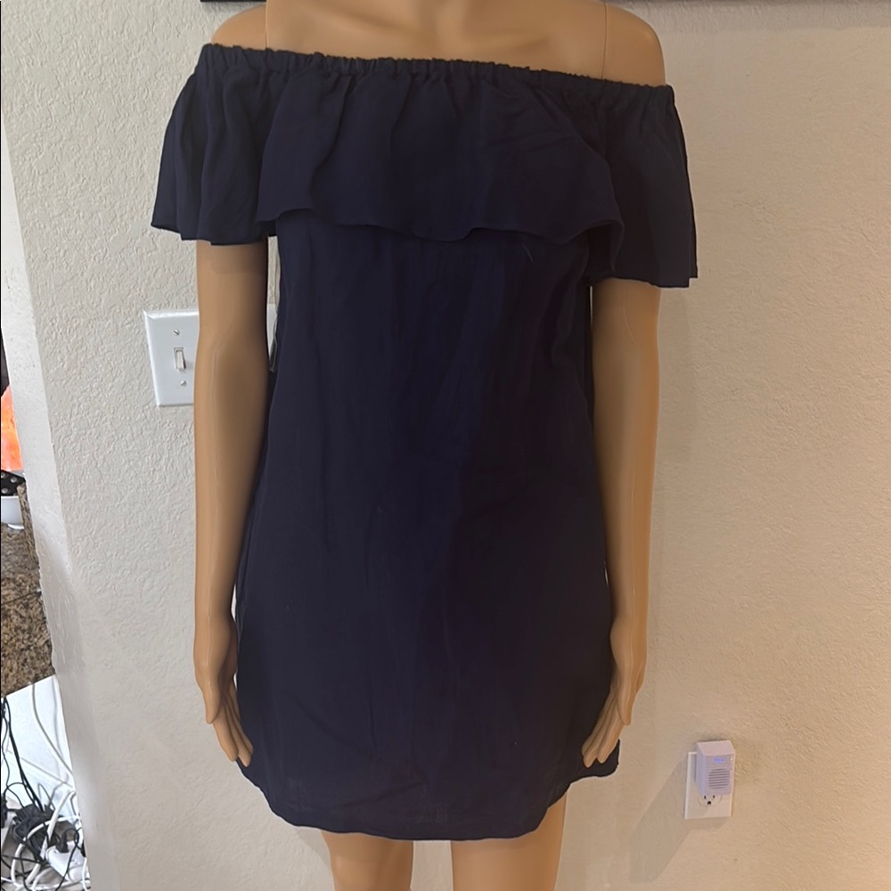Tommy Bahama Blue Off-Shoulder Cocktail Sundress